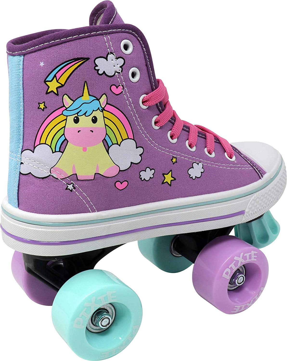Lenexa Roller Skates for Girls Pixie Kid/’s Quad Roller Skates with High Top Shoe Style for Indoor//Outdoor Skating Made for Kids Easy to Skate Durable