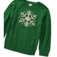 thumbnail image 2 of Cyndeelee Girls Long Sleeve Knit Pullover Christmas Sweater Crewneck Holiday Sweater Shirt (Green Metallic Snowflake, 4), 2 of 5