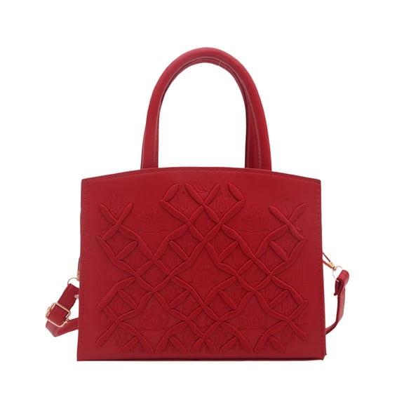 DefiDgd Large Capacity Faux Leather Handbags and Purses for Women,Surface Pattern Shoulder Crossbody Bag Top Handle Totes for Evening Party Shopping Daily Use(Red)