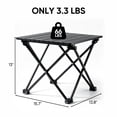 thumbnail image 4 of Spanspace Portable Camping Table Foldable, Ultralight Small Folding Beach Table with Carry Bag for Outdoor Travel, Beach, Camp, Picnic, BBQ, Cooking, Festival, Boat, Home Use (Black), 4 of 9