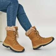 Ecetana Snow Boots for Women Faux Fur Cozy Warm Winter Boots Waterproof Outdoor Shoes for Walking Hiking