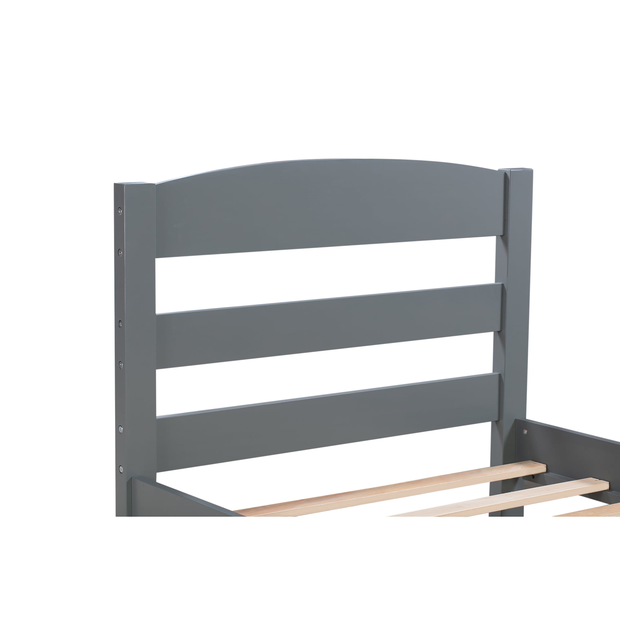 Kepooman Twin Size Modern Bed Frame with Storage Drawer, 79.5”L X 41.3”W X 36.1”H, Gray Kepooman Twin Size Modern Bed Frame with Storage Drawer, 79.5”L X 41.3”W X 36.1”H, Gray