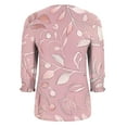 thumbnail image 6 of Ruimatai Women's Casual 3/4 Sleeve Blouse Floral Printed Smocked Cuff Tops Comfortable Stretch Fit T-Shirt, 6 of 7