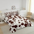 thumbnail image 3 of Erosebridal Brown Cow Print Bedding Queen Size Farmhouse Animal Comforter Set, Wildlife Cowhide Duvet Insert Modern Abstract Aesthetic Quilt Set, Highland Cow Skin Hair Bedding Comforters & Sets, 3 of 6