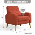 thumbnail image 3 of Pouseayar Mid-Century Modern Accent Chair, Polyester Fabric Comfy Single Sofa Chair with Metal Legs, 3 of 8