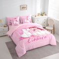 thumbnail image 2 of Manfei Dreamy Princess 7-Piece Twin Bedding,Cute Unicorn Bedding Comforter Set,Pink,Pink Reversible, 2 of 7