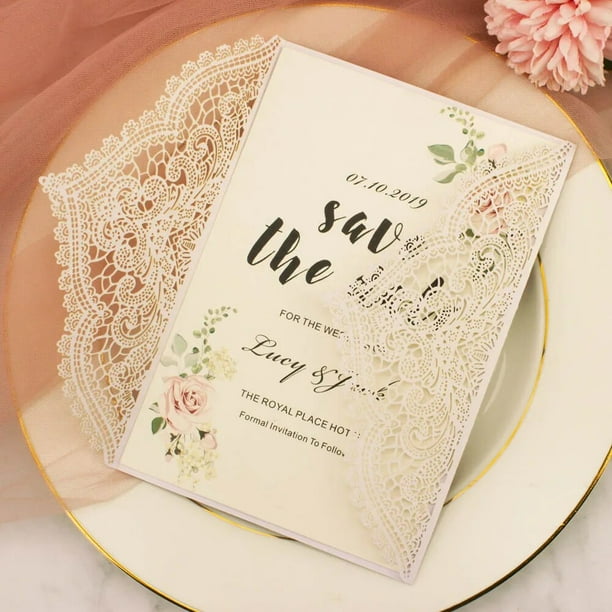 Bolsillo cortado con láser, tarjeta de invitación de boda, sobre de felicitación, ducha nupcial, blanco, Borgoña, plata, brillo, envío gratis, 1 unidad
