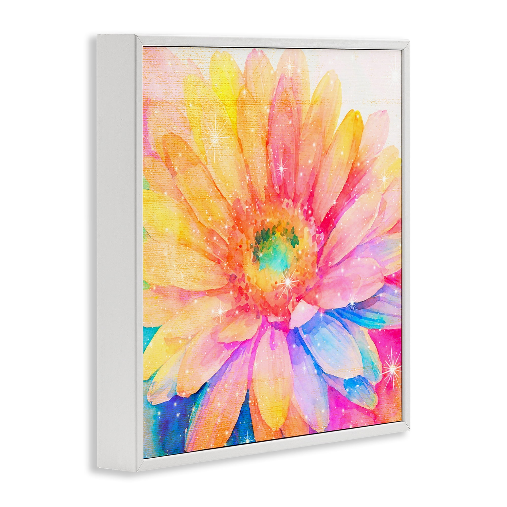 Stupell Industries Bloomtopia Shimmer Blossom White Framed Giclee Art, design by Vibelicious