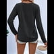 thumbnail image 5 of Camisetas de Verano con Cuello en V para Mujer, Estilo Informal, Tipo Túnica con Botones y Cuello Henley Negro S, 5 of 7