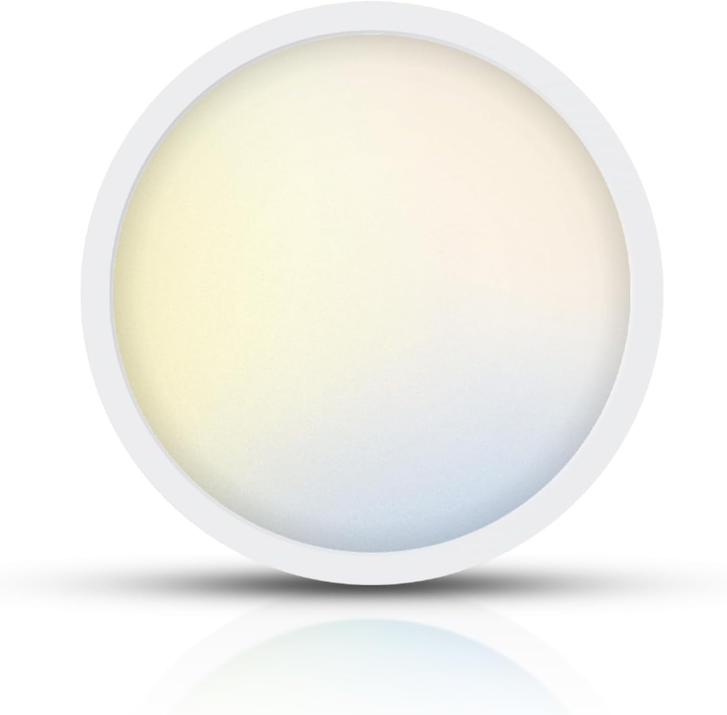 RGHJAR-12 Inch Flush Mount Ceiling Light, 5 Color Temperatures Selectable (27K/30K/40K/50K/60K), 28W 2400Lm Dimmable Ultra-Thin Round Lighting Fixture for Kitchen, Stairwell, Porch, Basement