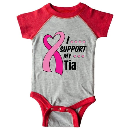 

Inktastic Breast Cancer Awareness I Support My Tia with Pink Ribbon Gift Baby Boy or Baby Girl Bodysuit