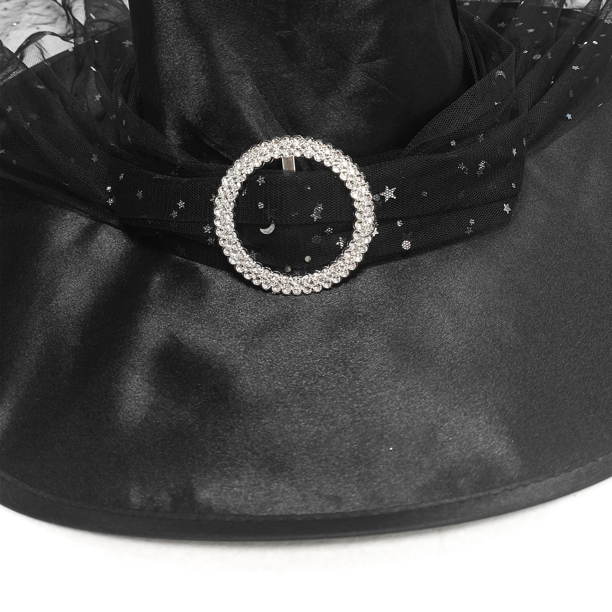 Star Witch Hat Costume Accessory for Adults, Black and Silver, Halloween by Way To Celebrate