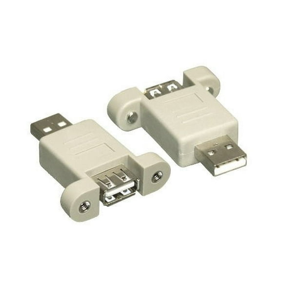 Kentek USB 2.0 Panel-Mount Style Type A Male to Female M/F Port Saver Gender Changer Adapter Coupler For PC Computer Laptop