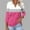 Hot Pink, variant on Stylish Olyvenn Women's 3/4 Sleeves V Neck Button Collared Shirts Basic Collar Cute Tees Dressy Casual Color Block Tops Blouses Work Shirt Hot Pink 20-22