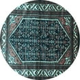 thumbnail image 1 of Ahgly Company Indoor Round Persian Light Blue Traditional Area Rugs, 4' Round, 1 of 4