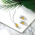 thumbnail image 4 of Gem Stone King 4.55 Ct Yellow Citrine Blue Created Sapphire 925 Silver Pendant and Earrings Jewelry Set, 4 of 4