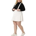 thumbnail image 4 of Agnes Orinda Women's Plus Size Adjustable Strap Jeans Suspender Cross Back Mini Denim A-Line Skirts, 4 of 5