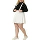 thumbnail image 4 of Agnes Orinda Women's Plus Size Adjustable Strap Jeans Suspender Cross Back Mini Denim A-Line Skirts White 3X, 4 of 5