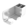 thumbnail image 2 of Hair Dryer Wall Mount Holder | No Drill Installation | Plastic Storage Rack for Bathroom Vanity Organization | Sturdy Space-Saving Shelf | Black White Gray | 23.1x8.8x9.5cm | 1pc, 2 of 8