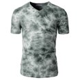 thumbnail image 3 of H2H Mens Casual Slim Fit Tie-Dye Short Sleeve T-Shirts V-neck Cotton Top (KMTTS650), 3 of 6