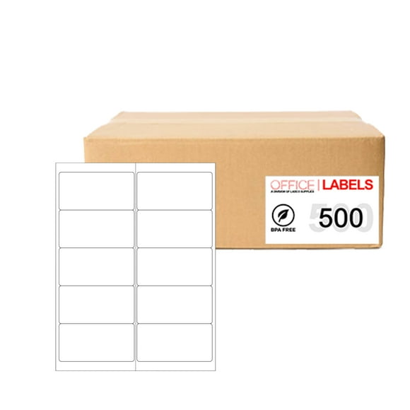 500 Sheets of Labels 2" x 4" 10up 5000 Labels 5163