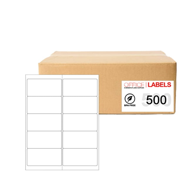 500 Feuilles d'Étiquettes 2 Pouces x 4 Pouces 10up 5000 Étiquettes 5163