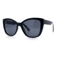 thumbnail image 5 of Womens Polarized Classic Oversized Chic Cat Eye Plastic Fashion Sunglasses All Black, 5 of 8