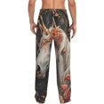thumbnail image 7 of Salouo Vintage Floral White Horse Print Pajama Pants for Men, Lounge Pants Elastic Waistband Casual Men's sleepwear Loungewear Sleep Pajama Pant -X-Large, 7 of 7