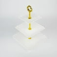 thumbnail image 4 of BalsaCircle White 3 Tiers Plastic 13" Cupcake Holder Square Dessert Stand, 4 of 8