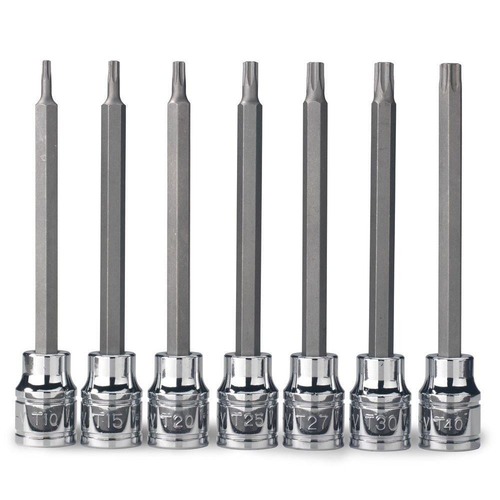 3/8" Drive Long Tamper Proof Torx Socket Bit Set