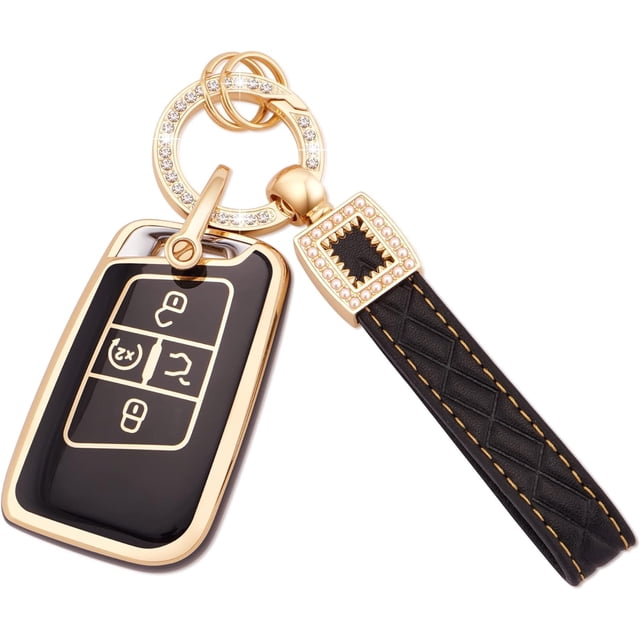 Key Fob Cover Compatible with Fit for VW Volkswagen Jetta Beetle Tiguan Passat Golf MK6 Polo 3 Buttons Key Case Protection Shell with Keychain Case Holder Protector,1,Black