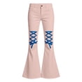 thumbnail image 4 of WhouRiu Girls Casual Flared Pants Back To School Fashion Graphic Rigid Waist Trousers With Pockets Kids Comfortable Cute Everyday Wear,7-8 Years, 4 of 4