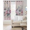 thumbnail image 2 of Pink Roses Floral Blackout Curtains for Bedroom Living Room Darkening Curtains 84 Inch Length 2 Panels Set Vintage Romance Botanical Flowers Window Curtain Window Treatment Grommet Drapes 42"x84", 2 of 9