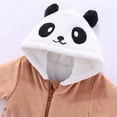 thumbnail image 5 of Lilgiuy Autumn Winter Infant Toddler Baby Long Sleeve Animal Ear Hooded Romper Zipper Jumpsuit，Coffee,3-6 Months Fall for 2022 Spring Winter, 5 of 5