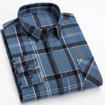 thumbnail image 4 of XDZJLR Men Shirts Long Sleeved Pure Wool Plaid Plus Size Fashion Tops, 4 of 5