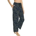 thumbnail image 2 of Naloa Golden Peonies Print Women’s Ultra-Soft Comfy Pajama Lounge Pants with Pockets & Drawstring, 2 of 8