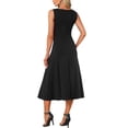 thumbnail image 3 of INSPIRE CHIC Women's Dressy Formal Dress Sleeveless Ruched High Waist A-Line Work Dresses S Black, 3 of 5