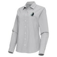 thumbnail image 2 of Women's Antigua Gray Minnesota United FC Porter Woven Tri-Blend Long Sleeve Button-Up Shirt, 2 of 3