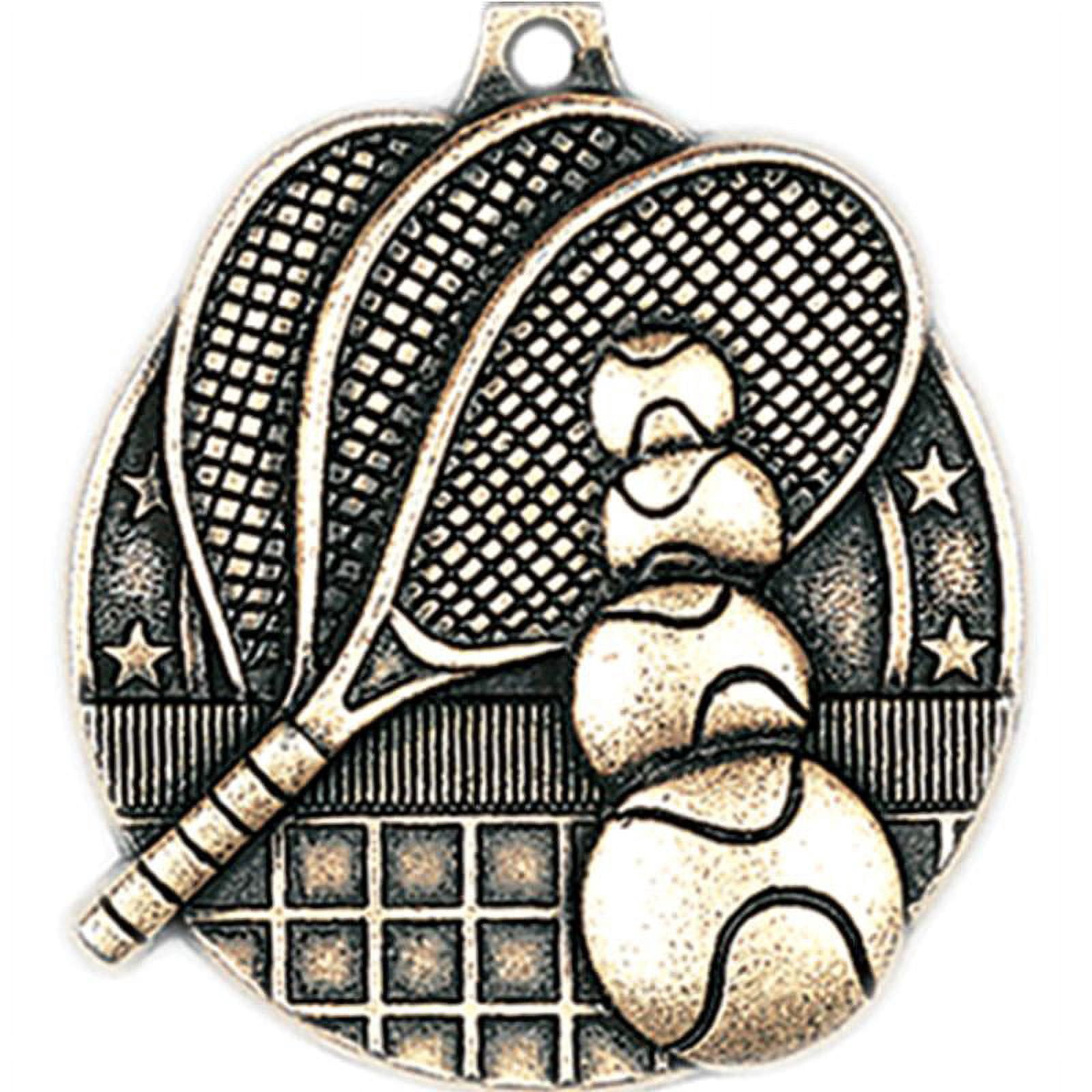Tennis Medals, 2" Gold Diecast Tennis Medal Award 10 Pack