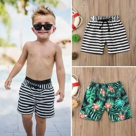 Kids Baby Boy Floral Striped Shorts Beach Short Pant Casual Sport Pants Swimwear