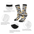 thumbnail image 3 of Zufioo Gold Flamingo Print Children's Mid-tube Socks, Contrast Color High Elastic Sports Socks - Sweat-absorbent, Warm, Suitable for Children Aged 6-10, 3 of 5