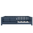 thumbnail image 4 of Bellemave Twin Montessori Floor Bed with Built-in Bookshelf, Twin Floor Bed with Full Safety Guardrails, Low-to-Floor Bed Frame with Slats, No Box Spring Needed, Easy Assembly, Blue, 4 of 7