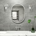 thumbnail image 4 of Oval Bathroom Mirror,20"x28" Bathroom Mirror with Metal Frame Wall Mount Mirrors Decor for Bedroom Living Room Entryway Hangs Horizontal or Vertical White, 4 of 6