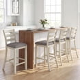 thumbnail image 2 of Gymax Bar Stools Set of 4 Upholstered Counter Height Barstools w/Padded Seat Footrest, 2 of 10