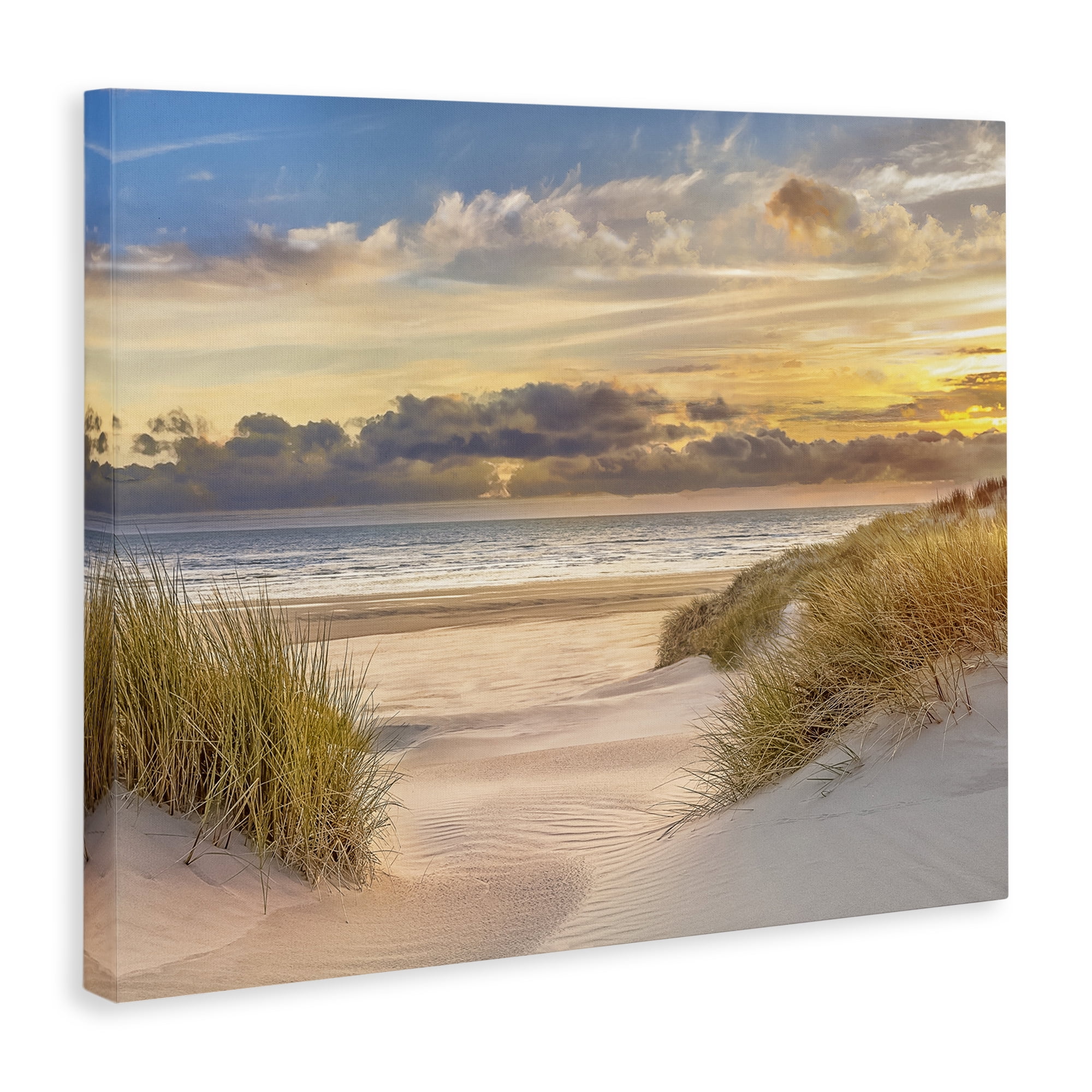 Stupell Industries Serene Beach Between Dunes Landscape & Nature Photography Wrapped Canvas Canvas Art Print Wall Art, 20 x 16