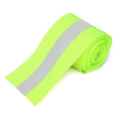 

Shiusina Reflective Silver Safety Tape Strip Sewn On Green Synthetic Lime Fabric 3 Meters