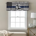 thumbnail image 3 of Vintage Lazy Valance Curtain for Windows Simple Animal Portraits Blue Black White U.S. Flag Rod Pocket Curtain Valances Short Window Treatments for Kitchen Bathroom Laundry Basement 56 x 16 Inch, 3 of 9