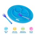 thumbnail image 3 of Plato Antideslizante para Bebés y Niños de Silicón con Cubiertos Shimy 78845-Bu, 3 of 9