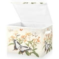 thumbnail image 2 of WOBOGO Various Butterflies Large Collapsible Storage Box Flip Lid Fabric Decorative Organizer Container Basket with Handles 16.5×12.6×11.8in, 2 of 7