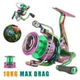 thumbnail image 2 of Spinning Reel 10KG Max Drag Fishing Reel 5.2:1 Ratio Lightweight Metal Spool, 2 of 9